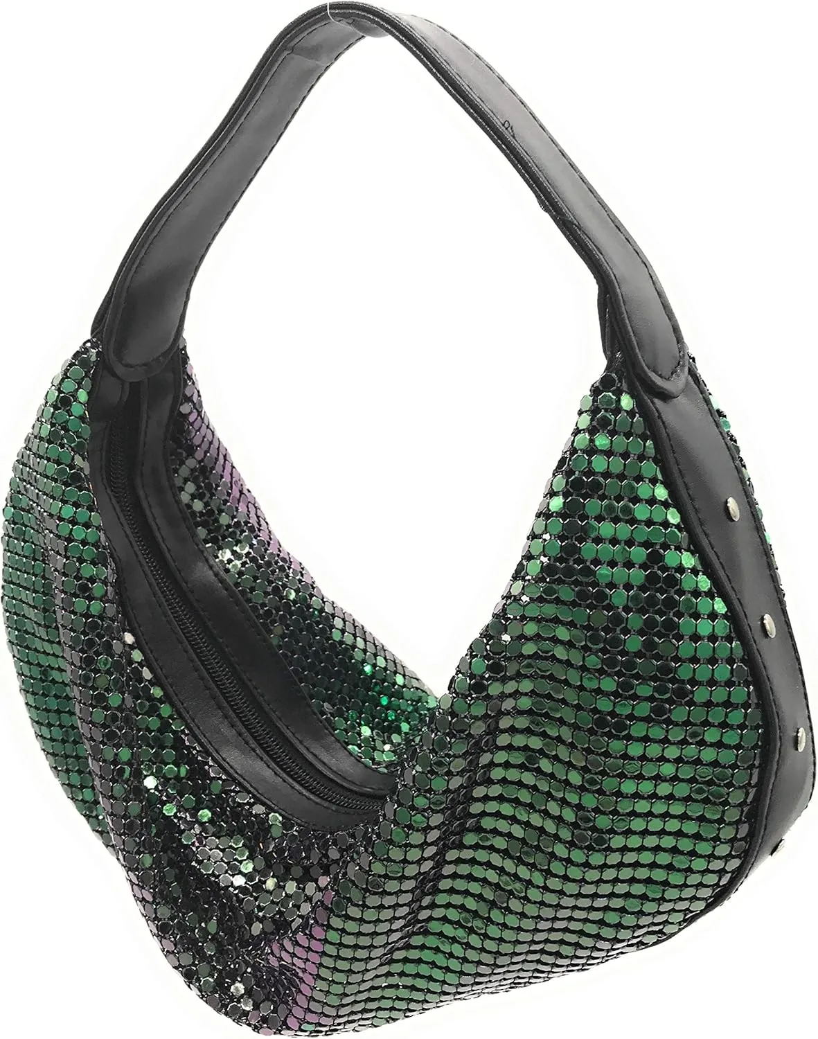 Elegant Vintage Hand Carry Evening Clutch Purse Women's Metal Mesh Hobo Bag for Cocktail Parties, Weddings, Prom & Banquets