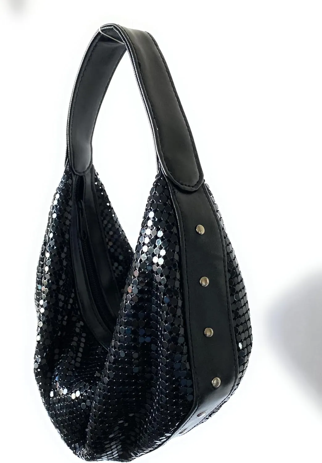 Elegant Vintage Hand Carry Evening Clutch Purse Women's Metal Mesh Hobo Bag for Cocktail Parties, Weddings, Prom & Banquets