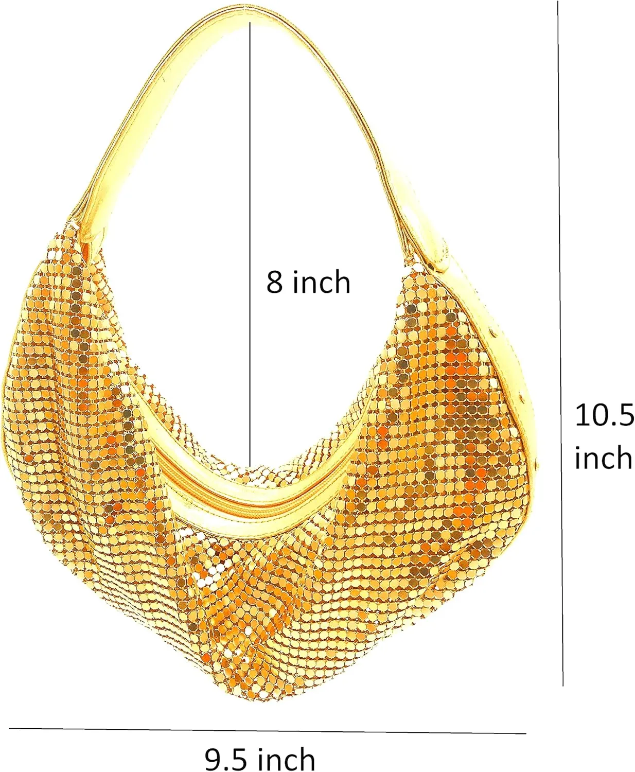 Elegant Vintage Hand Carry Evening Clutch Purse Women's Metal Mesh Hobo Bag for Cocktail Parties, Weddings, Prom & Banquets