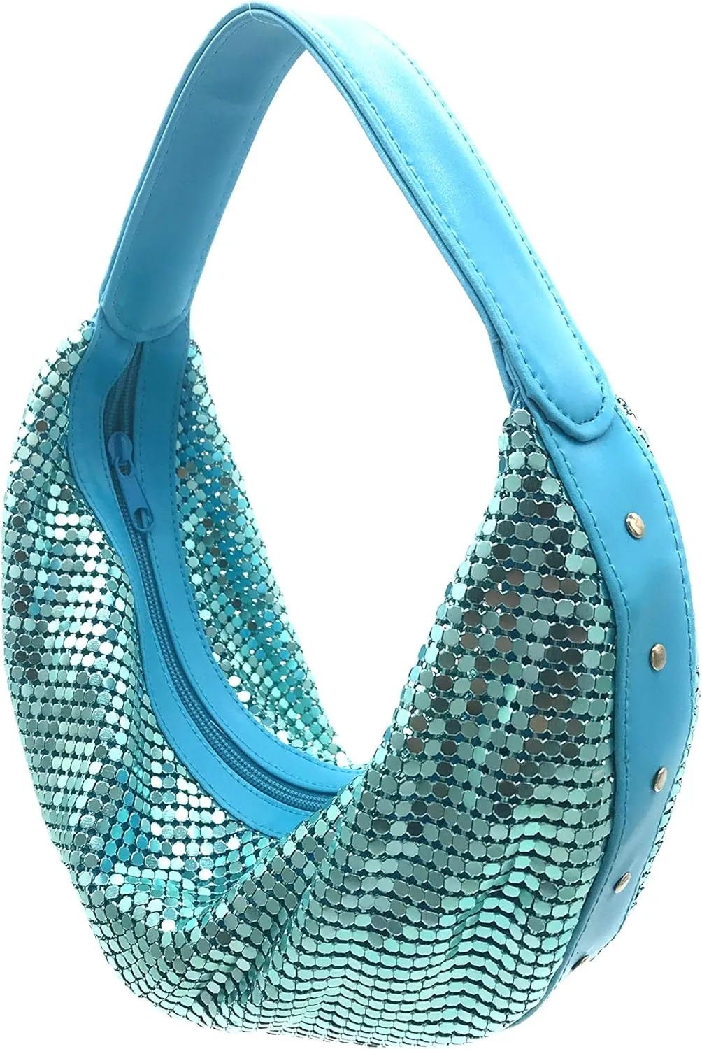 Elegant Vintage Hand Carry Evening Clutch Purse Women's Metal Mesh Hobo Bag for Cocktail Parties, Weddings, Prom & Banquets