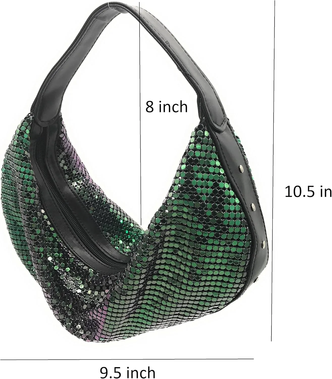 Elegant Vintage Hand Carry Evening Clutch Purse Women's Metal Mesh Hobo Bag for Cocktail Parties, Weddings, Prom & Banquets