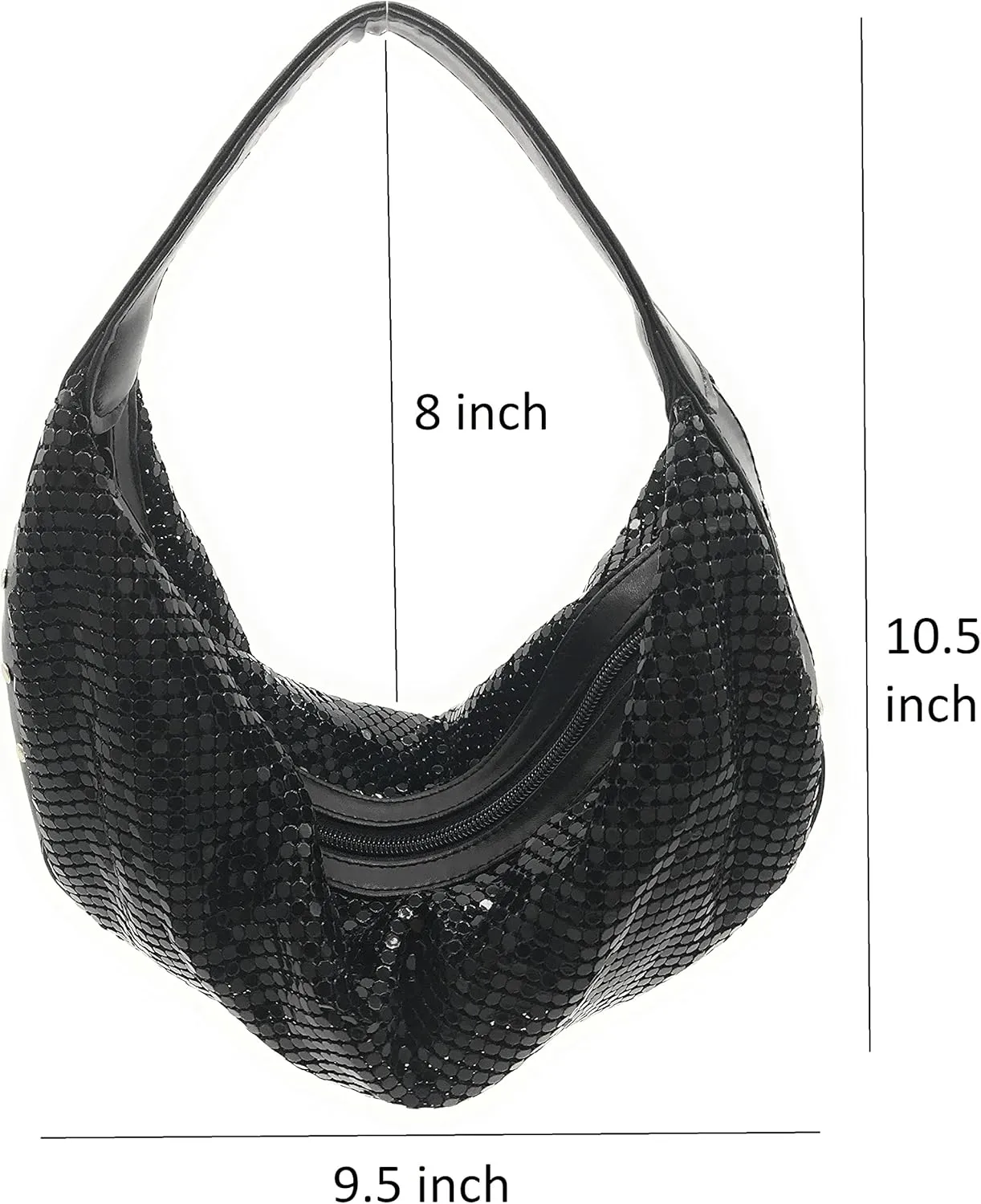 Elegant Vintage Hand Carry Evening Clutch Purse Women's Metal Mesh Hobo Bag for Cocktail Parties, Weddings, Prom & Banquets