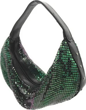 Elegant Vintage Hand Carry Evening Clutch Purse Women's Metal Mesh Hobo Bag for Cocktail Parties, Weddings, Prom & Banquets