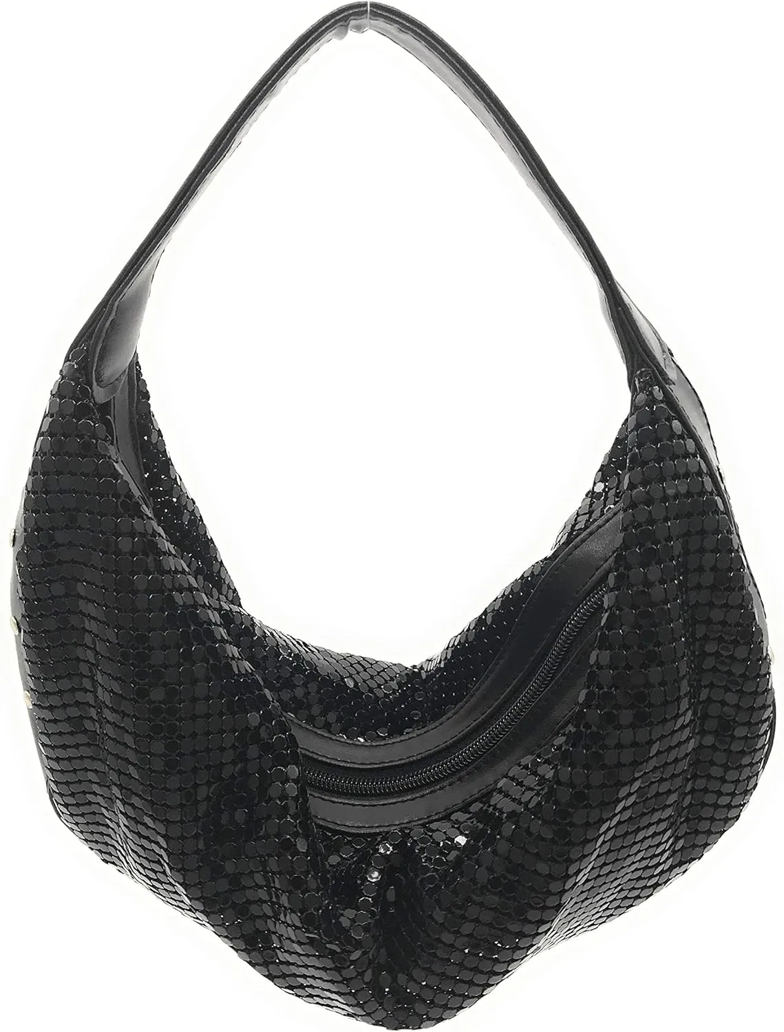 Elegant Vintage Hand Carry Evening Clutch Purse Women's Metal Mesh Hobo Bag for Cocktail Parties, Weddings, Prom & Banquets