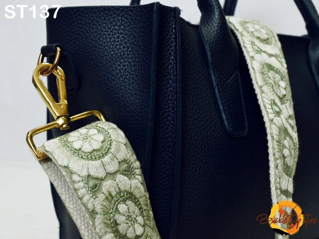 Embroidered Sling Bag Strap Purse Strap Messenger Crossbody Strap for Purses Handbag Embroidery Replacement Strap Boho Guitar Strap Gift