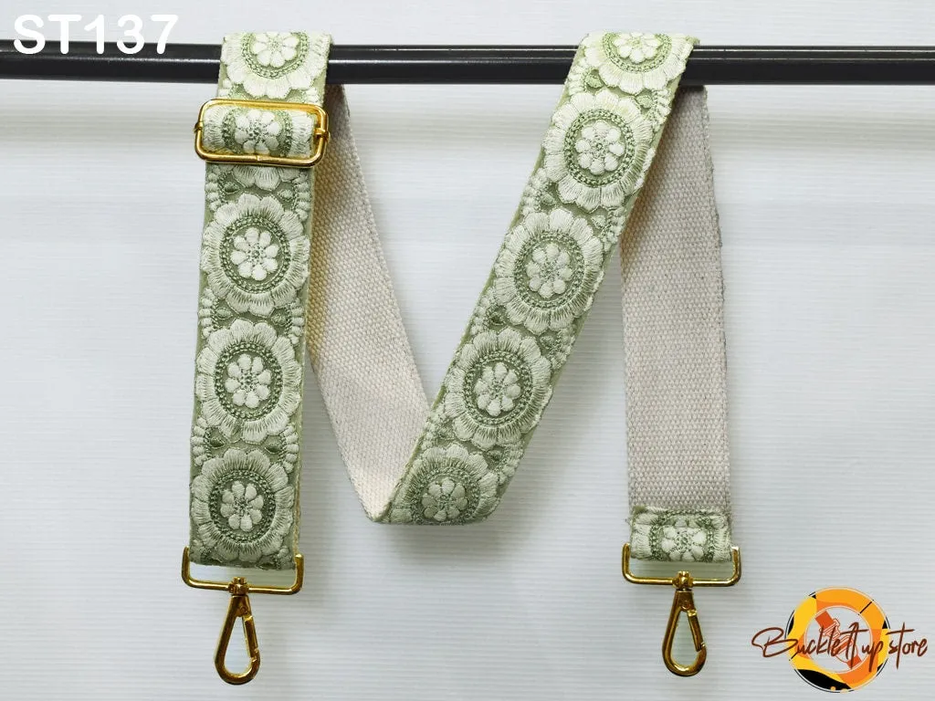 Embroidered Sling Bag Strap Purse Strap Messenger Crossbody Strap for Purses Handbag Embroidery Replacement Strap Boho Guitar Strap Gift