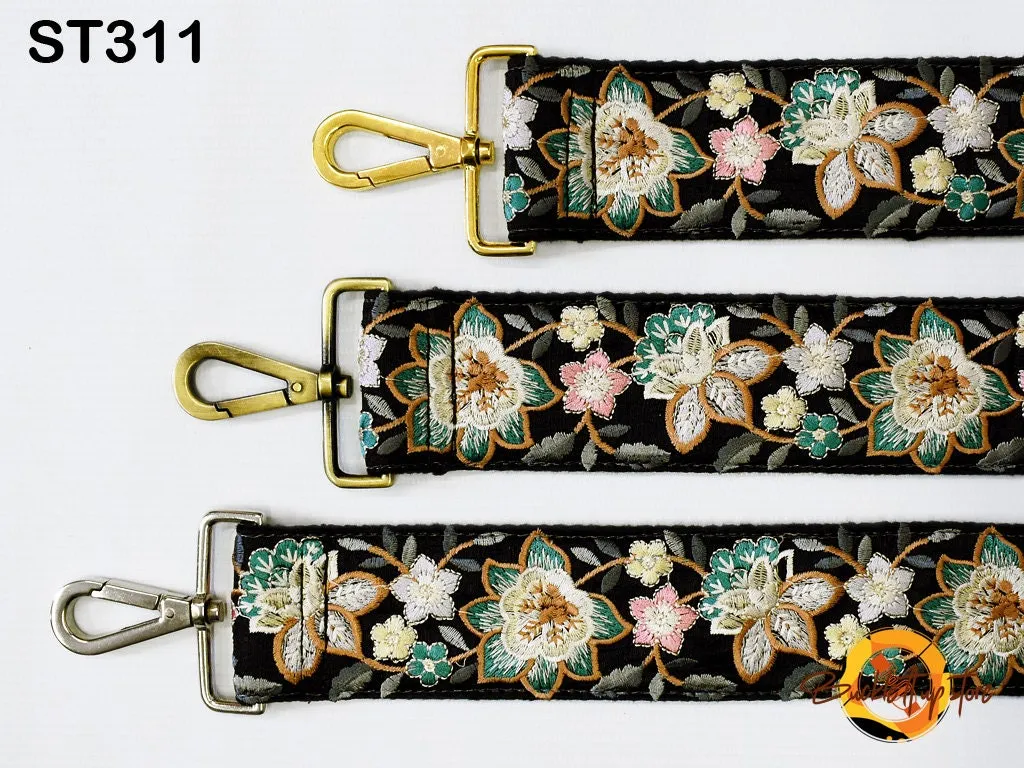 Embroidery Replacement Purse Strap Crossbody Strap for Purses Floral Embroidered Boho Bag Strap Boho Guitar Strap Handbag Strap Gift for her