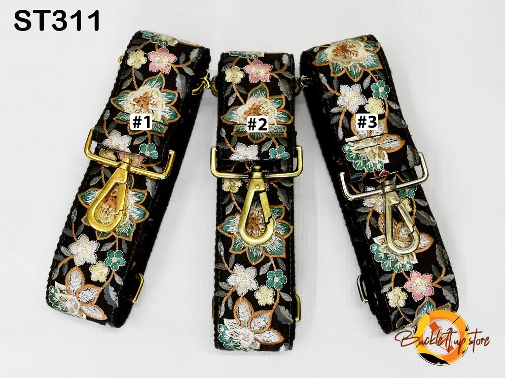 Embroidery Replacement Purse Strap Crossbody Strap for Purses Floral Embroidered Boho Bag Strap Boho Guitar Strap Handbag Strap Gift for her