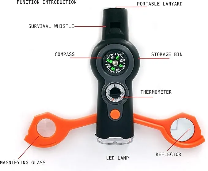 Emergency Whistle with Lanyard Safety Whistle Camping Hike Rescue Signal Survival Whistle