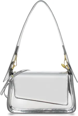 Evening Y2k Silver Hobo Purse Women Sparkly Silver Purse Satchel Metallic Tote Handbag Clutch Shoulder Bag 2024