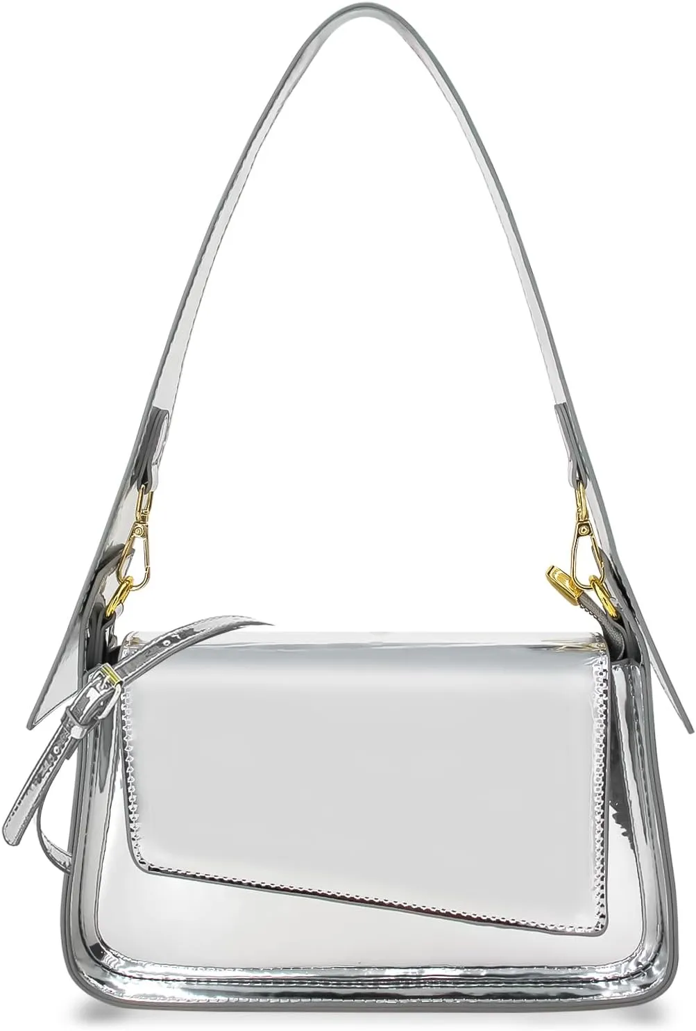 Evening Y2k Silver Hobo Purse Women Sparkly Silver Purse Satchel Metallic Tote Handbag Clutch Shoulder Bag 2024