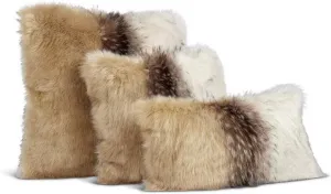 Fabulous-Furs Donna Salyers Limited Edition Arctic Wolf Faux Fur Pillows, Arctic Wolf, 12x22