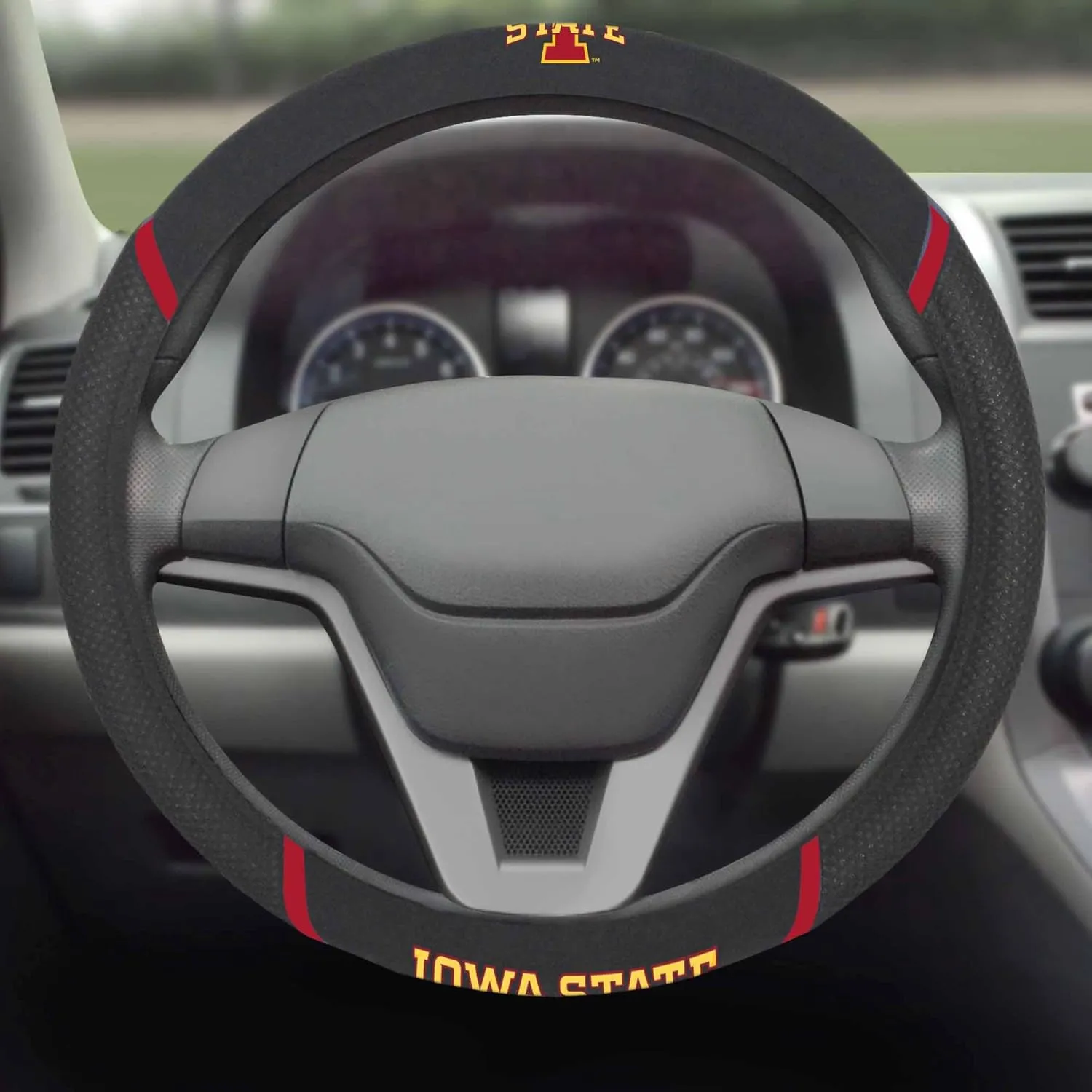FANMATS NCAA Unisex-Adult Embroidered Steering Wheel Cover