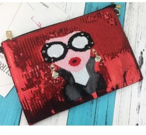 Fashion Victim Design Sequined Clutch