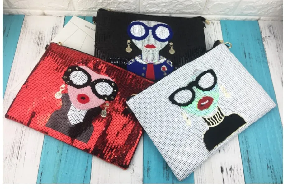Fashion Victim Design Sequined Clutch
