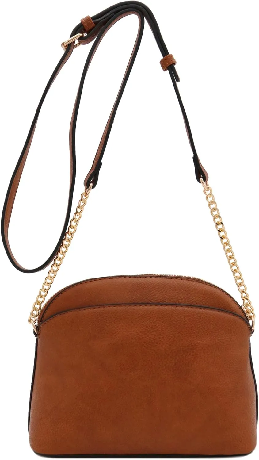 FashionPuzzle Leopard Paisley Print Small Dome Crossbody with Chain Strap