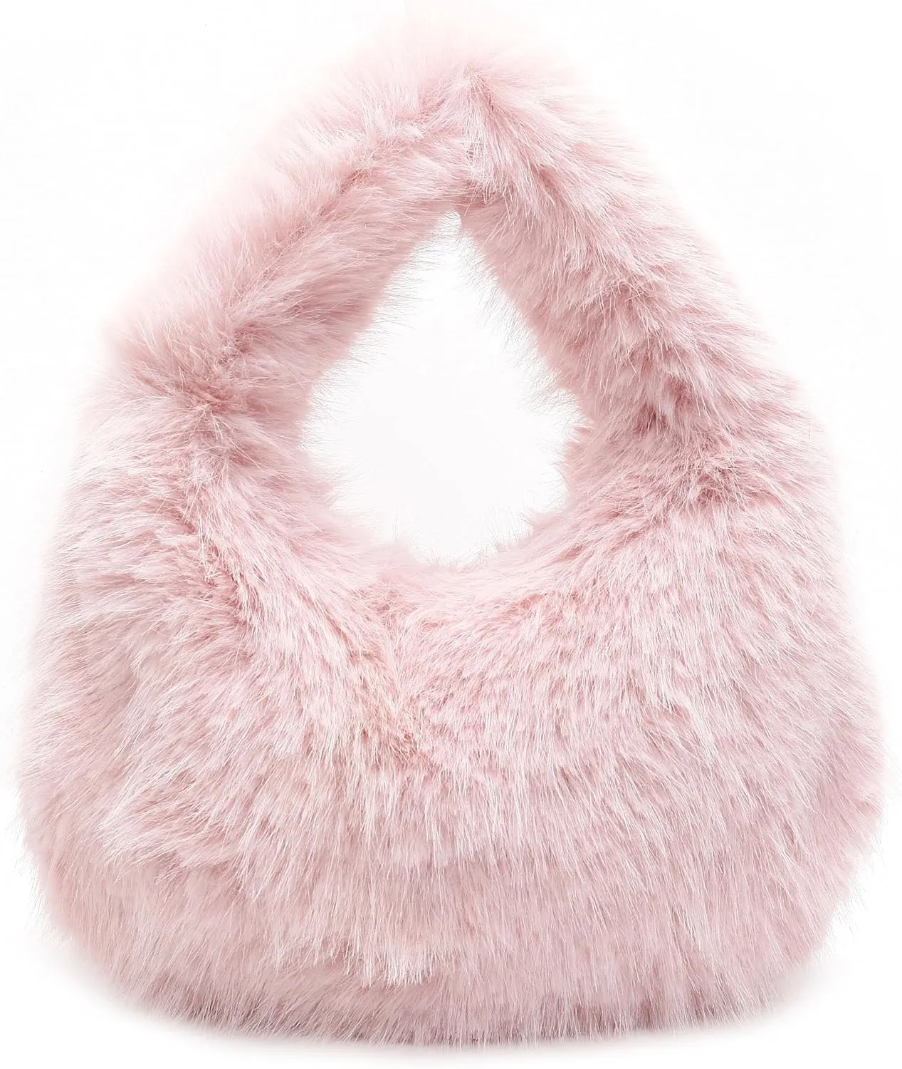 Faux Fur Fluffy Bag Furry Handbag Purse Fuzzy Tote Bag,Trendy Cute Plush Purse for Autumn and Winter
