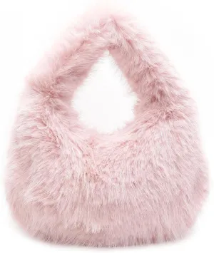 Faux Fur Fluffy Bag Furry Handbag Purse Fuzzy Tote Bag,Trendy Cute Plush Purse for Autumn and Winter