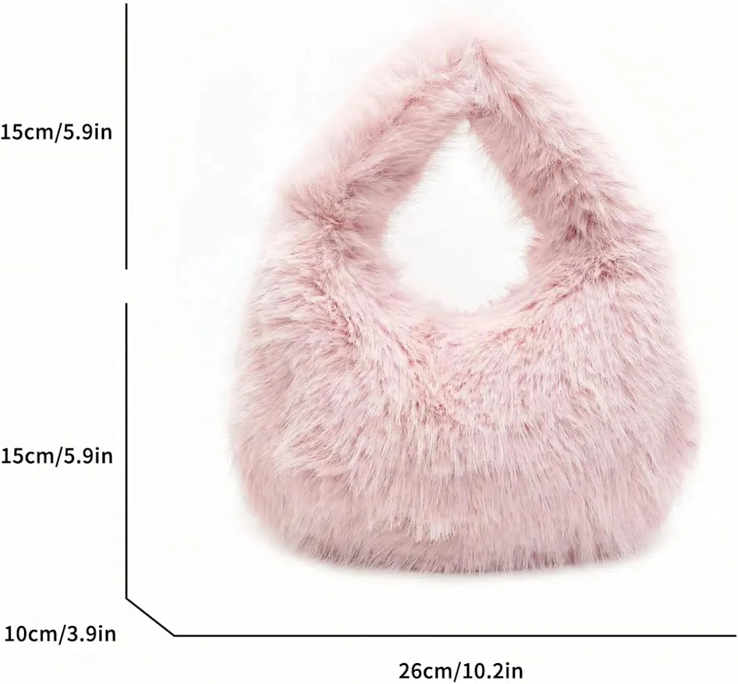 Faux Fur Fluffy Bag Furry Handbag Purse Fuzzy Tote Bag,Trendy Cute Plush Purse for Autumn and Winter