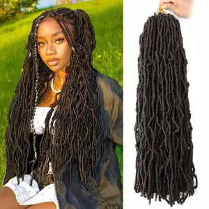 Faux Locs Crochet Hair 24 Inch 7Packs Curly Wavy Soft Locs Crochet Braids for Natural Butterfly Locs Crochet Hair for Black Women (24 inch(pack of 7), 4#)