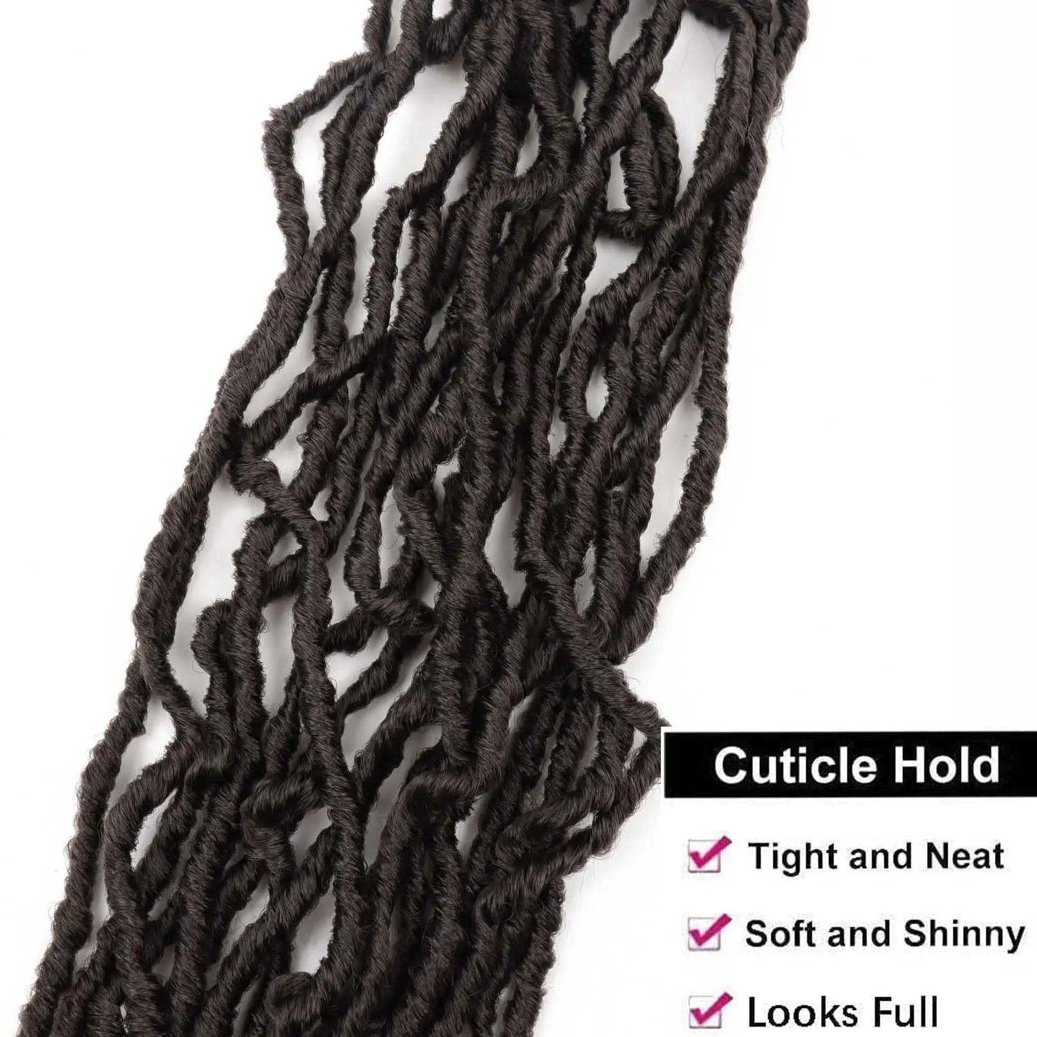 Faux Locs Crochet Hair 24 Inch 7Packs Curly Wavy Soft Locs Crochet Braids for Natural Butterfly Locs Crochet Hair for Black Women (24 inch(pack of 7), 4#)