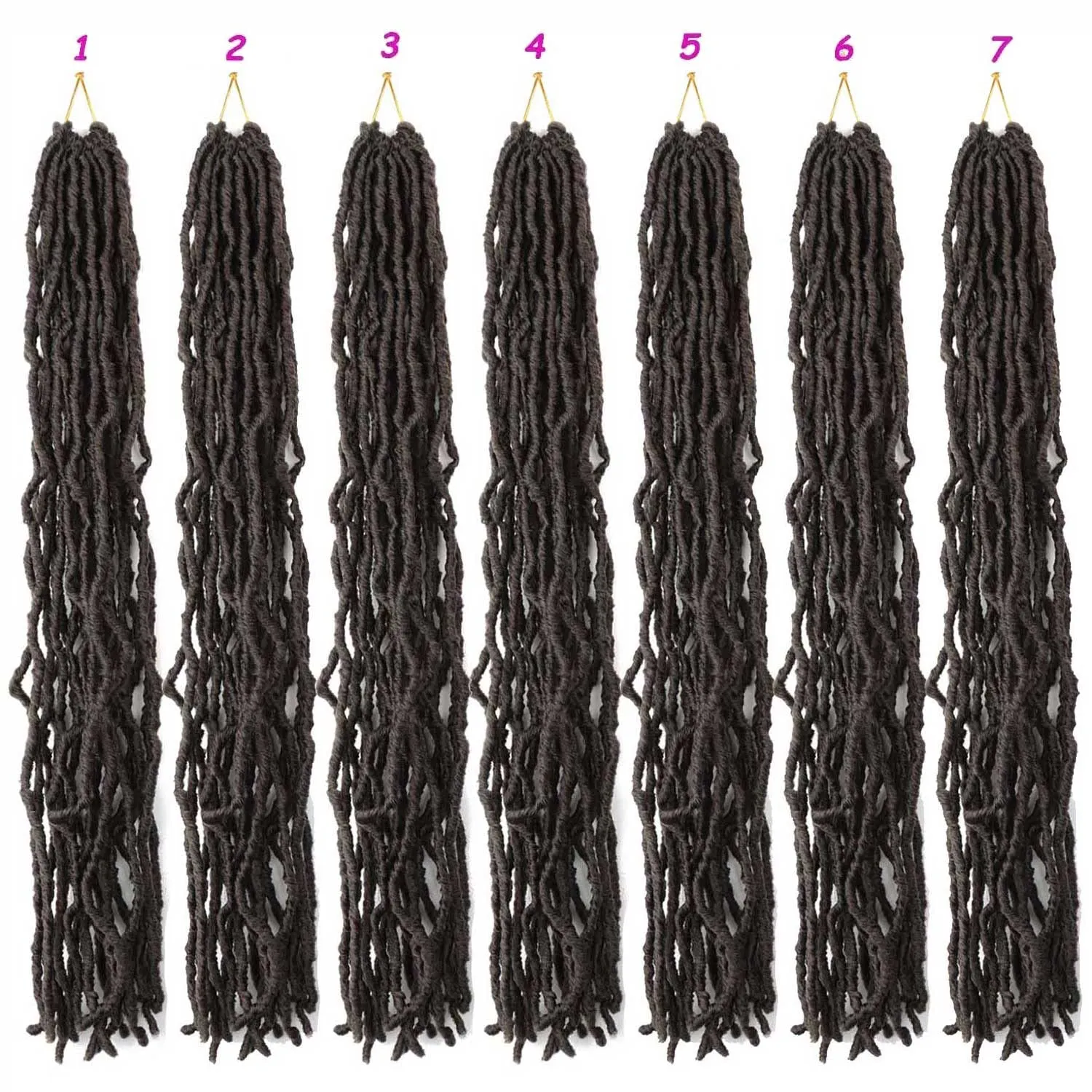 Faux Locs Crochet Hair 24 Inch 7Packs Curly Wavy Soft Locs Crochet Braids for Natural Butterfly Locs Crochet Hair for Black Women (24 inch(pack of 7), 4#)