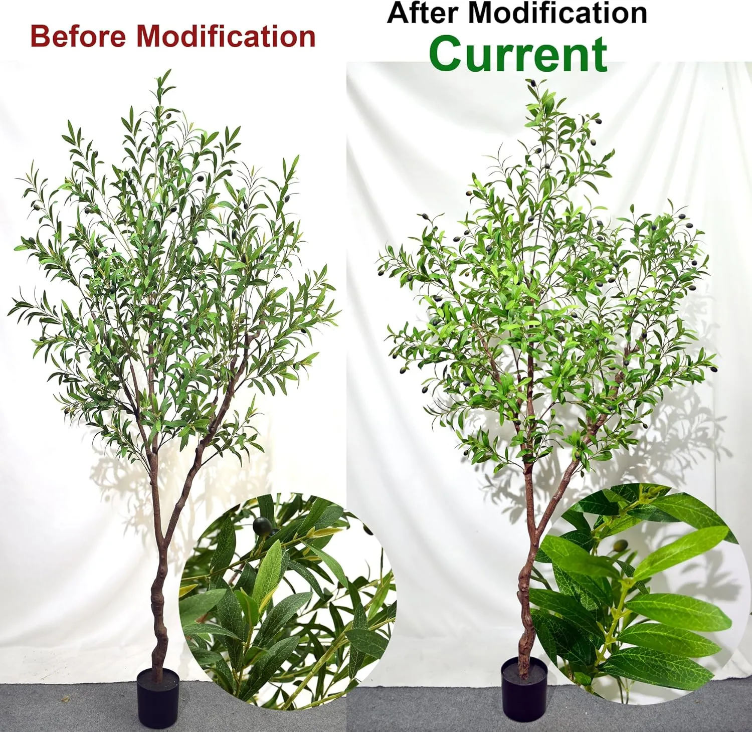 Faux Olive Tree Fake Tree Artificial Indoor 7 Feet (84 inches) Realistic Potted Silk Indoor Large Fruit for Home Offices, Living Rooms, Bedrooms, Stairs and Foyer Decor