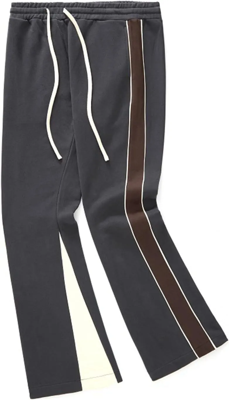 Faux Suede Sweatpants Women Flare Dancing Joggers Men's Patchwork Streetwear Trousers