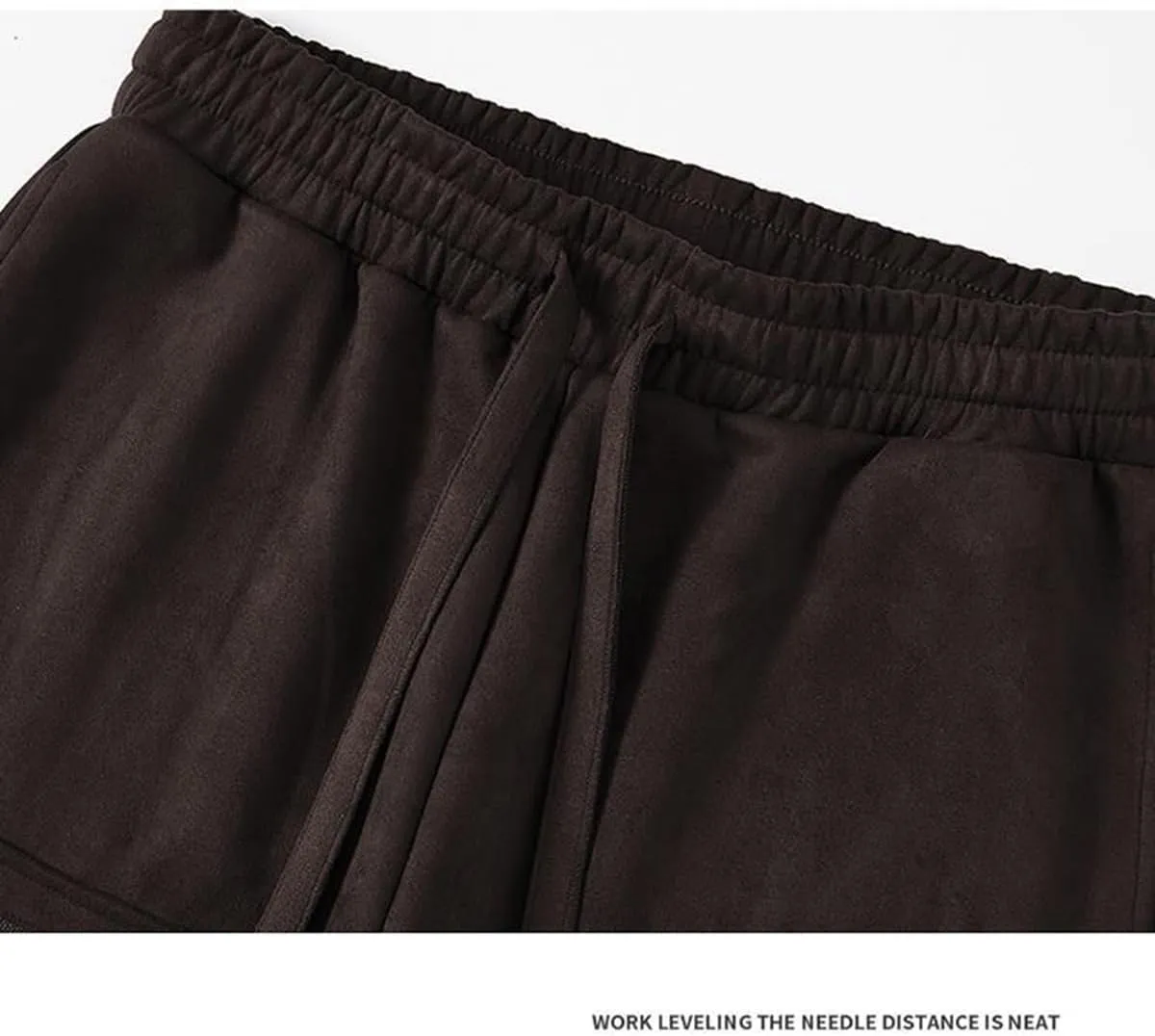 Faux Suede Sweatpants Women Flare Dancing Joggers Men's Patchwork Streetwear Trousers