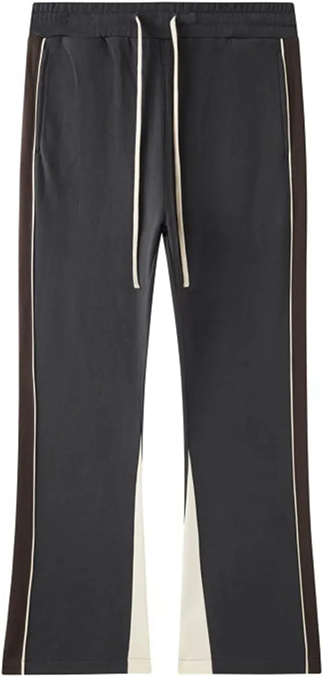 Faux Suede Sweatpants Women Flare Dancing Joggers Men's Patchwork Streetwear Trousers