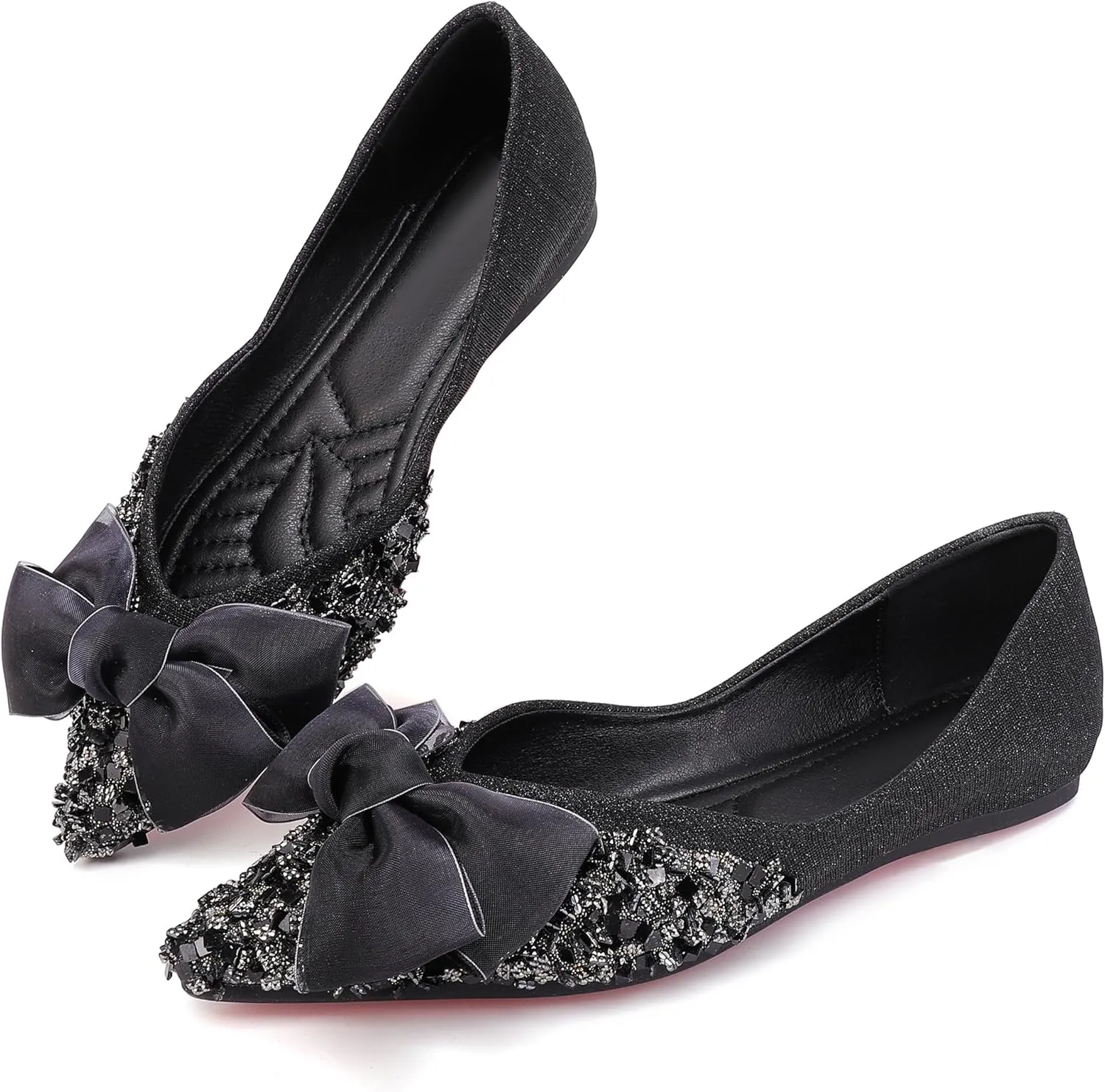 Flats Women Rhinestone Wedding Flats Comfort Pointed Toe Ballet Flats Dress Flats for Women