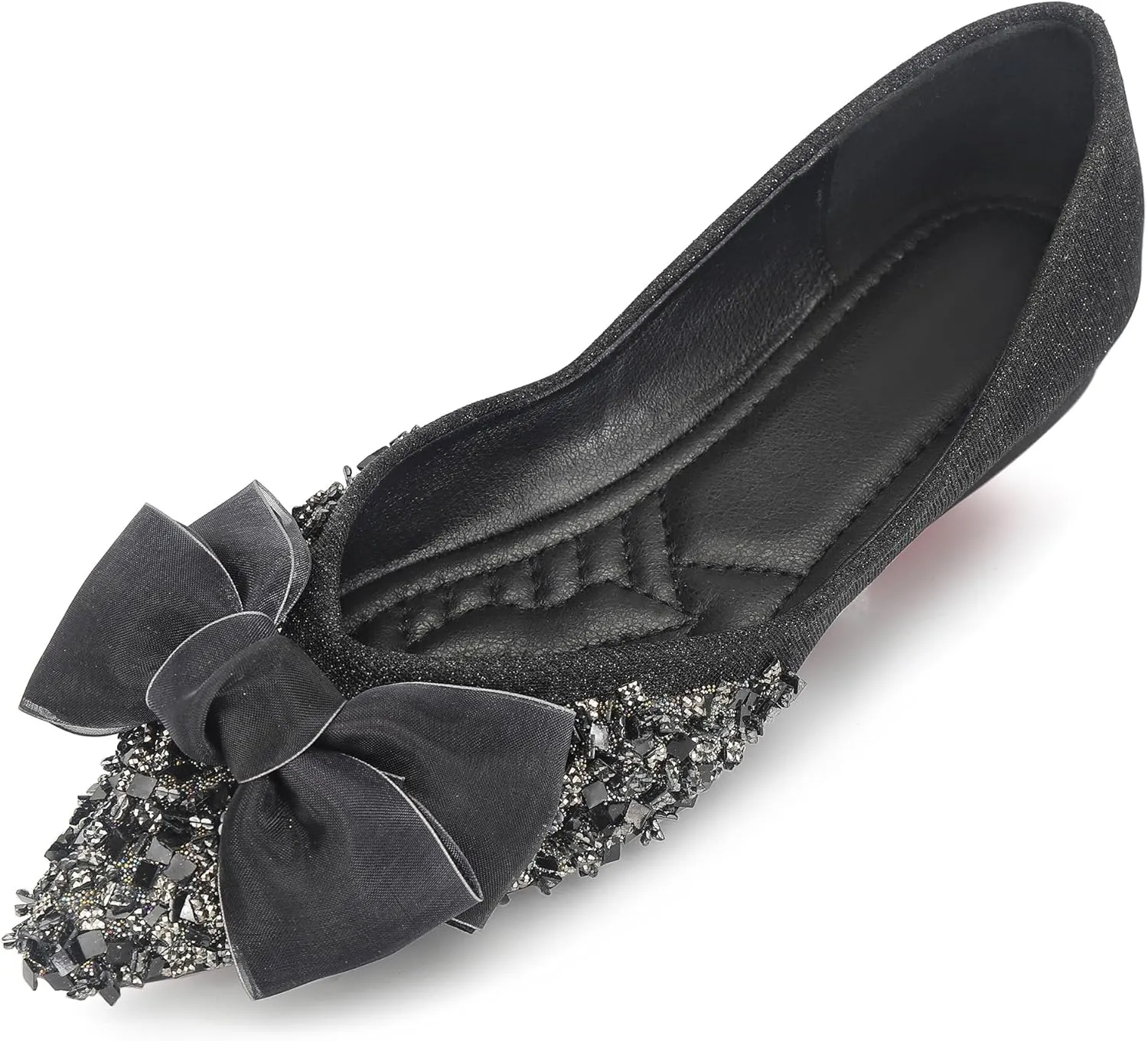 Flats Women Rhinestone Wedding Flats Comfort Pointed Toe Ballet Flats Dress Flats for Women
