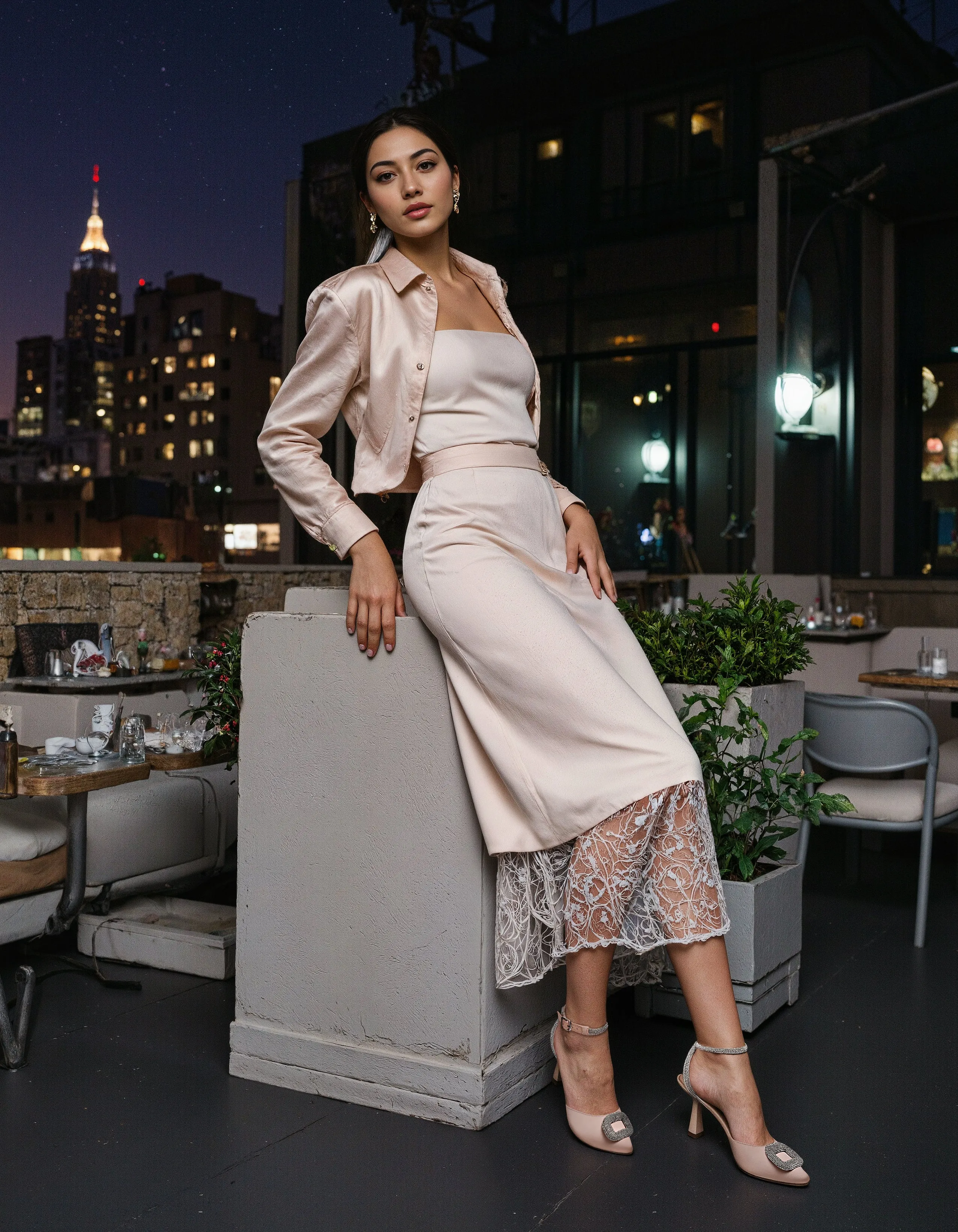 FLORENZIA CHAMPAGNE SATIN