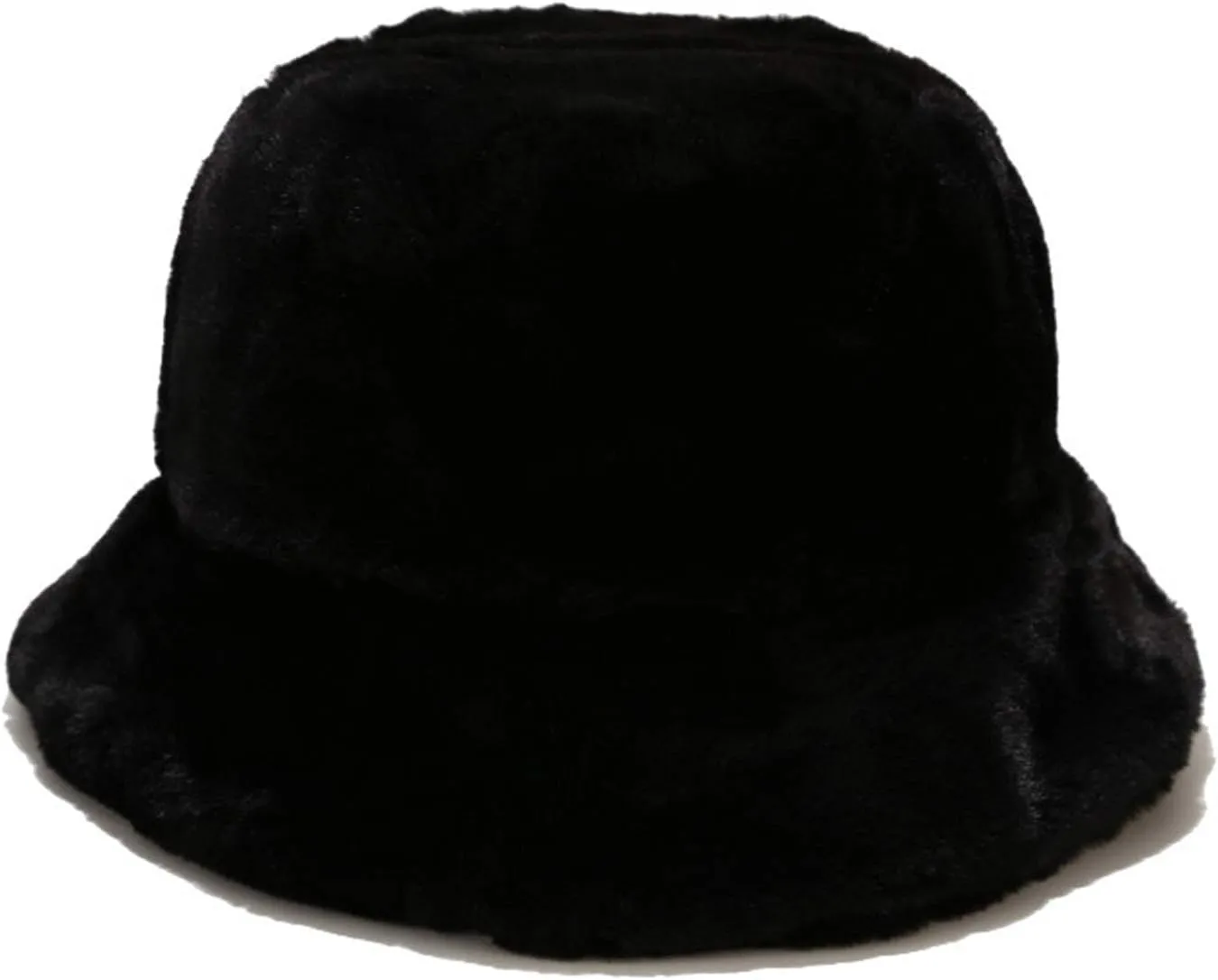 Fluffy Faux Fur Bucket Hat Winter Warm Hat for Women Men