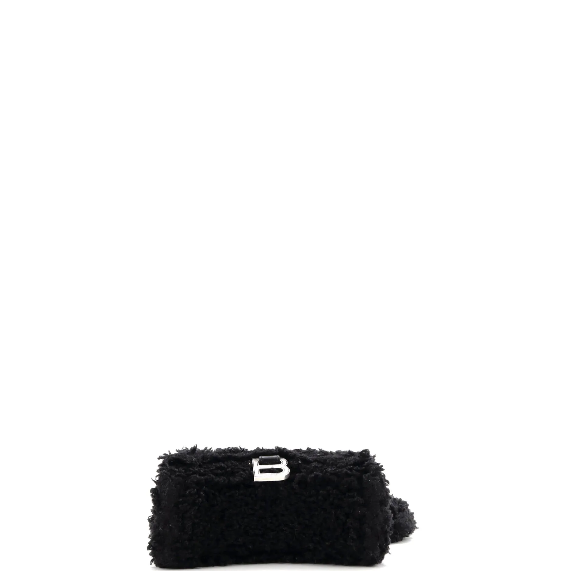 Fluffy Hourglass Top Handle Bag Faux Fur Small