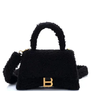 Fluffy Hourglass Top Handle Bag Faux Fur Small