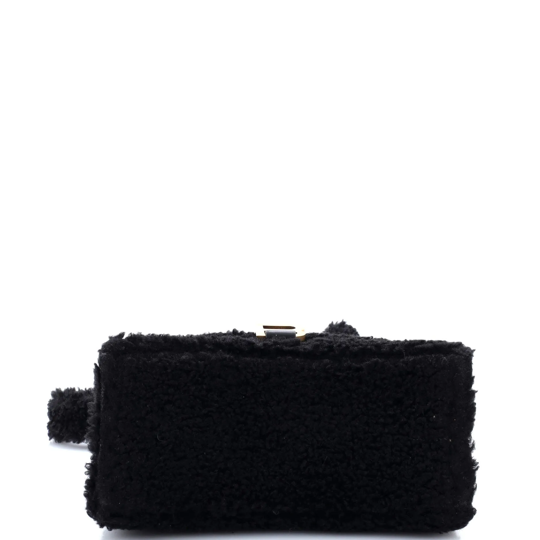 Fluffy Hourglass Top Handle Bag Faux Fur Small