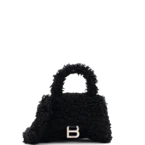 Fluffy Hourglass Top Handle Bag Faux Fur Small