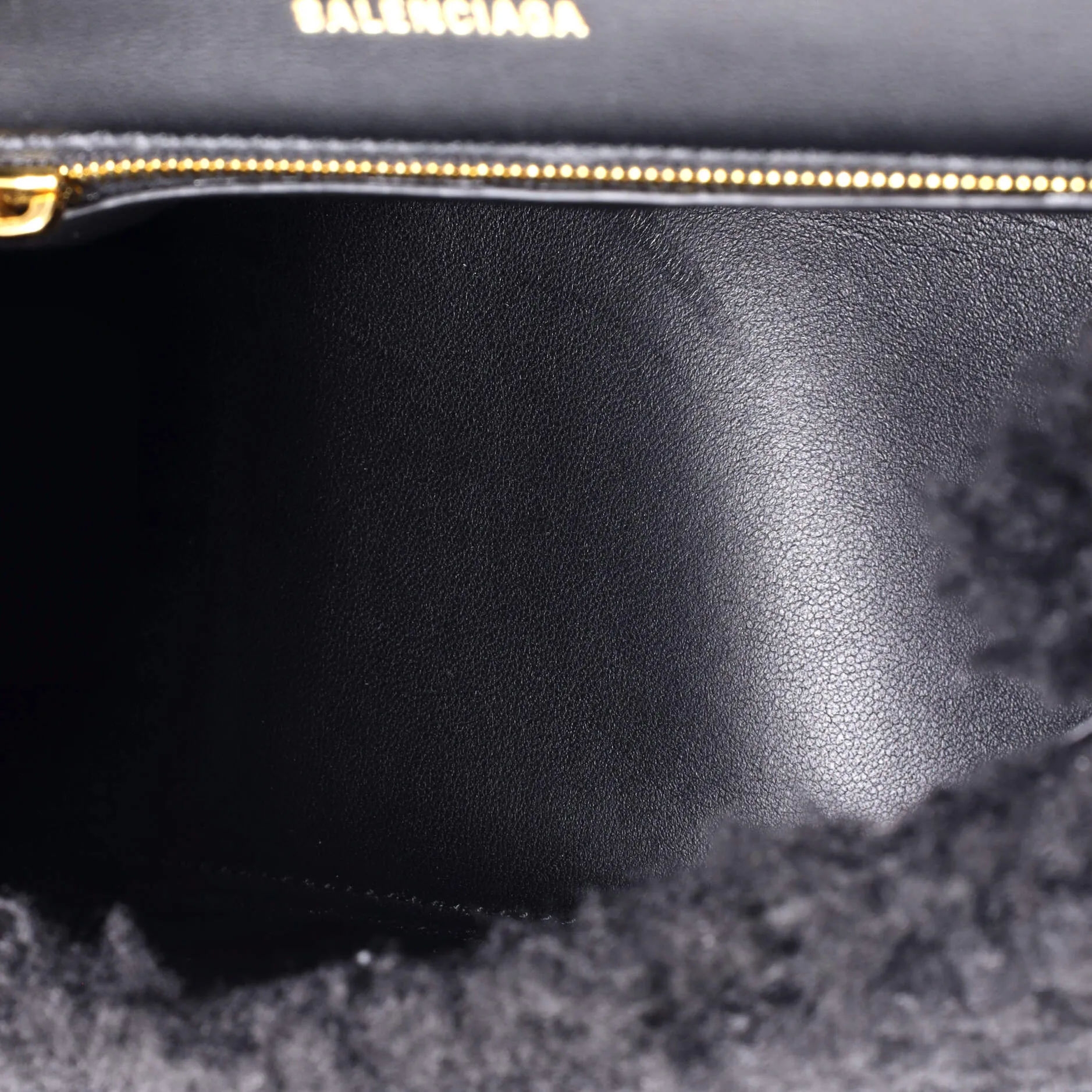 Fluffy Hourglass Top Handle Bag Faux Fur Small