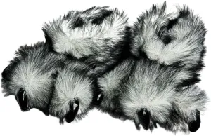 Fluffy Monster Claw Slippers for Men Women, Furry Plush Home Shoes, Winter Warm Faux Fur Indoor House Footwear, Funny Dinosaur Paw Dress up Gift