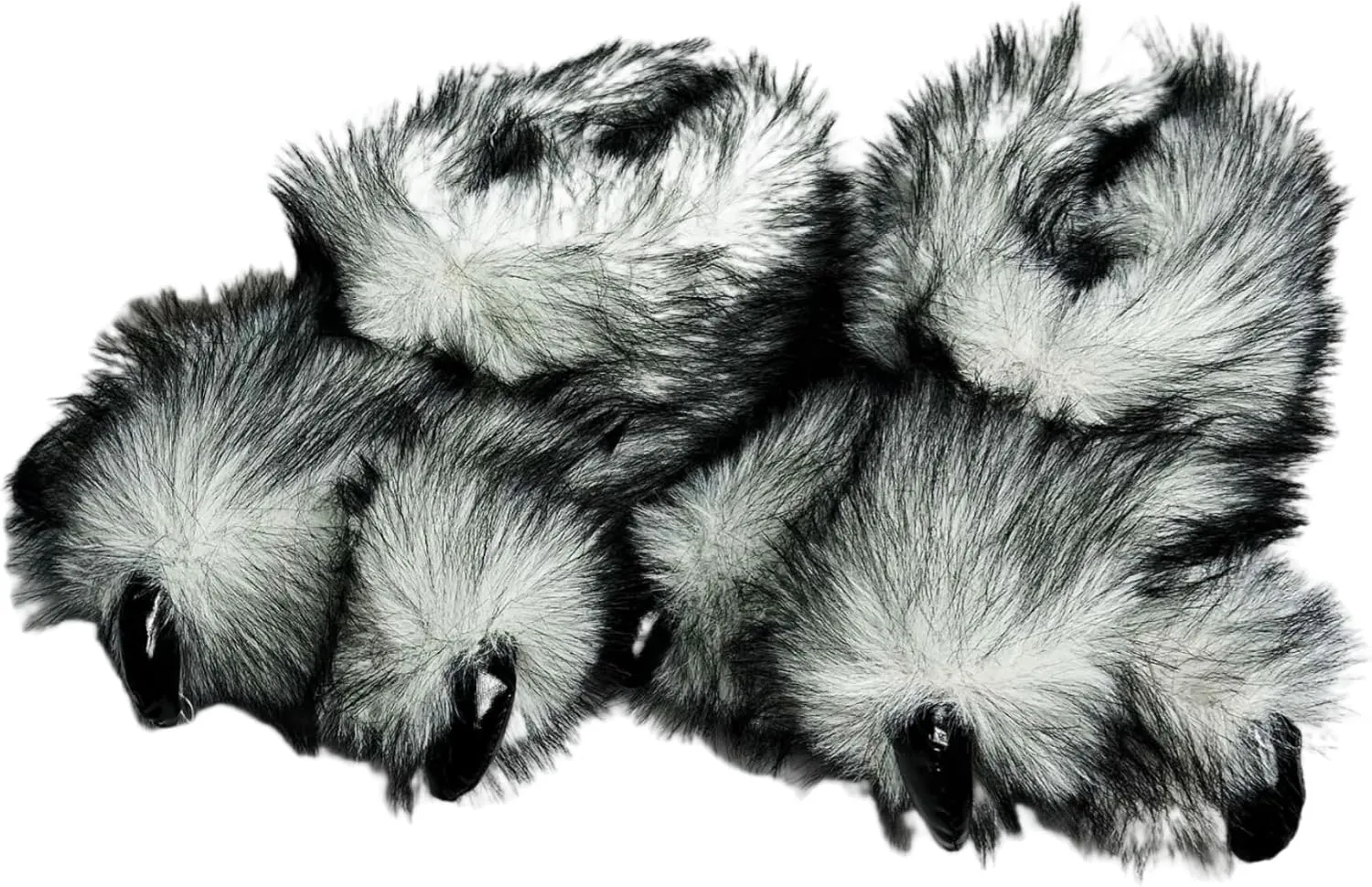 Fluffy Monster Claw Slippers for Men Women, Furry Plush Home Shoes, Winter Warm Faux Fur Indoor House Footwear, Funny Dinosaur Paw Dress up Gift
