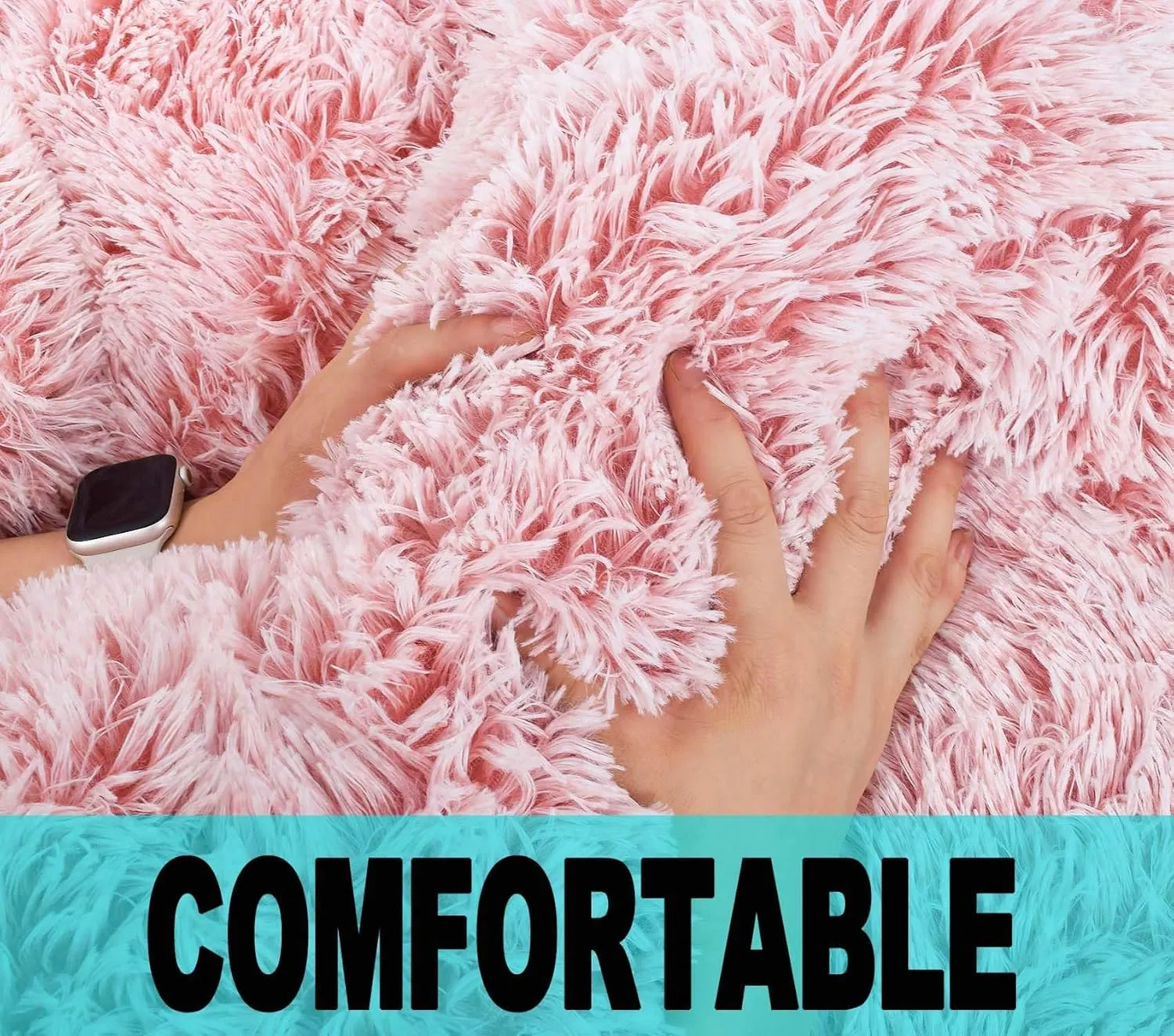 Fluffy Stuffed Animal Storage Bean Bag Chair Cover (No Filler), Faux Fur Comfy Bean Bag Cover for Organizing Plush Toys or Textile, for Adults Teens Kids Girls,Dusty Pink