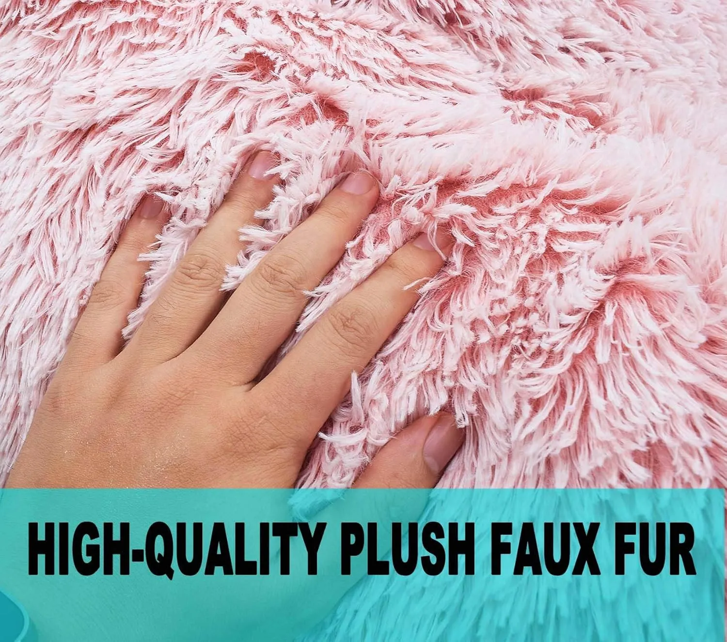 Fluffy Stuffed Animal Storage Bean Bag Chair Cover (No Filler), Faux Fur Comfy Bean Bag Cover for Organizing Plush Toys or Textile, for Adults Teens Kids Girls,Dusty Pink