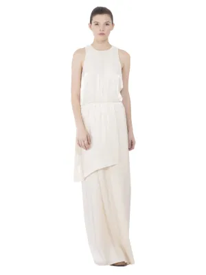 Flume Asymmetrical Wrap Dress in Pearled Ivory