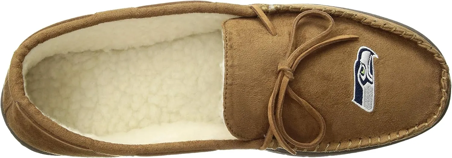 FOCO Men's NFL Football Team Logo Moccasin Slippers