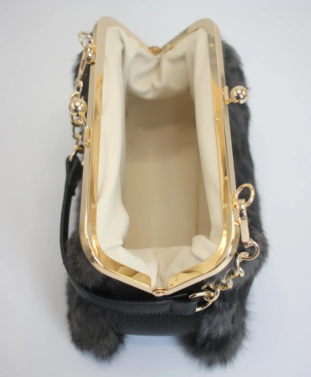 Fosrion Elegant Leopard Print Rex Rabbit Fur Handbag with Interchangeable Straps for Women, Versatile Clutch and Shoulder Bag