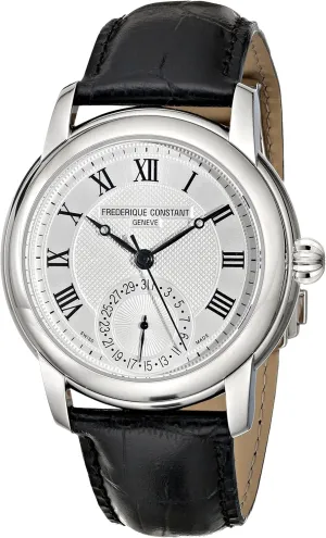 Frederique Constant Maxime Men's 710MC4H6 Stainless Steel Watch with Seconds Hand and Black Leather Band