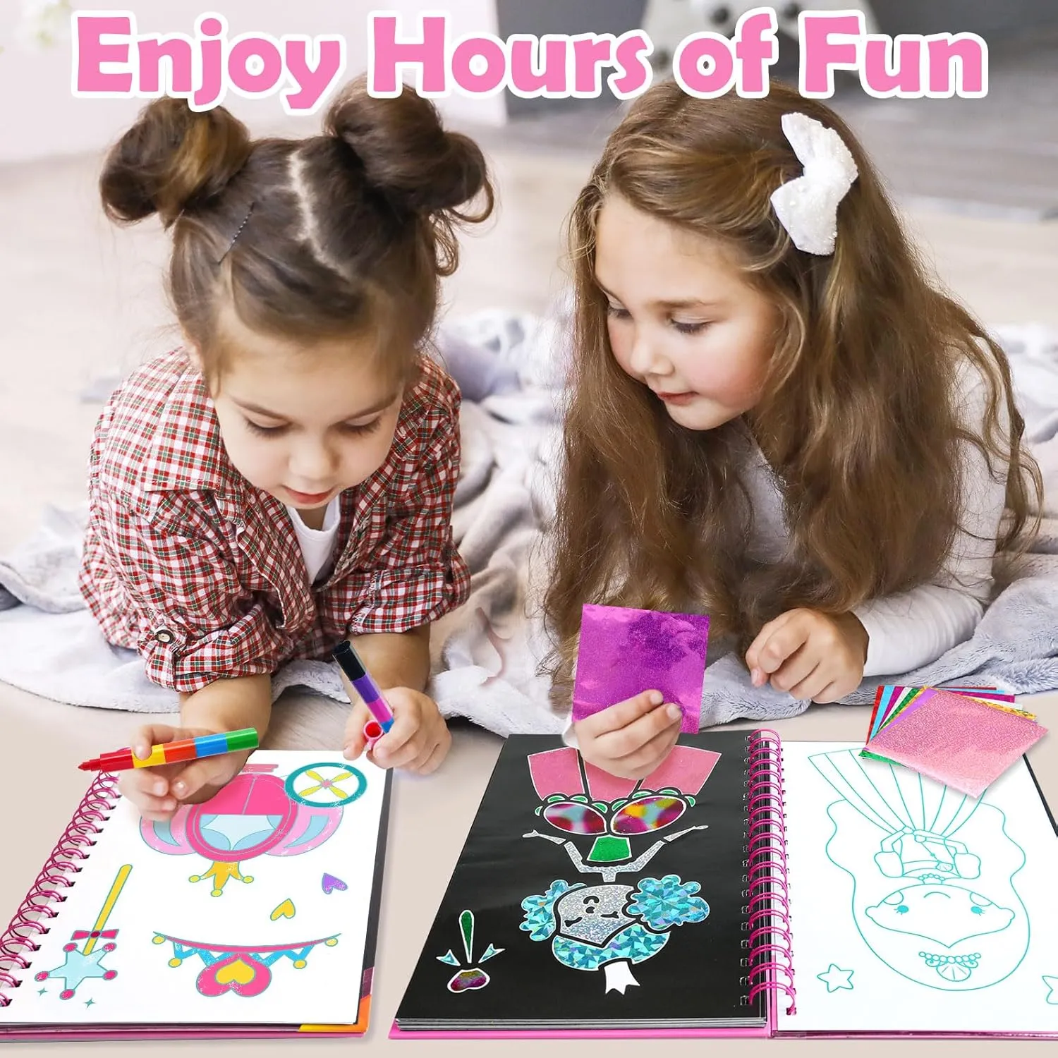 FUNNYB&G Foil Art Craft Activity for Kids - Gift for Girls Crafts for Kids Fun Art Supplies DIY Creative Travel Toy, Birthday Gift Party Favor Toys for Girls Boys 4 5 6 7 8 9 Years Old(Princess)