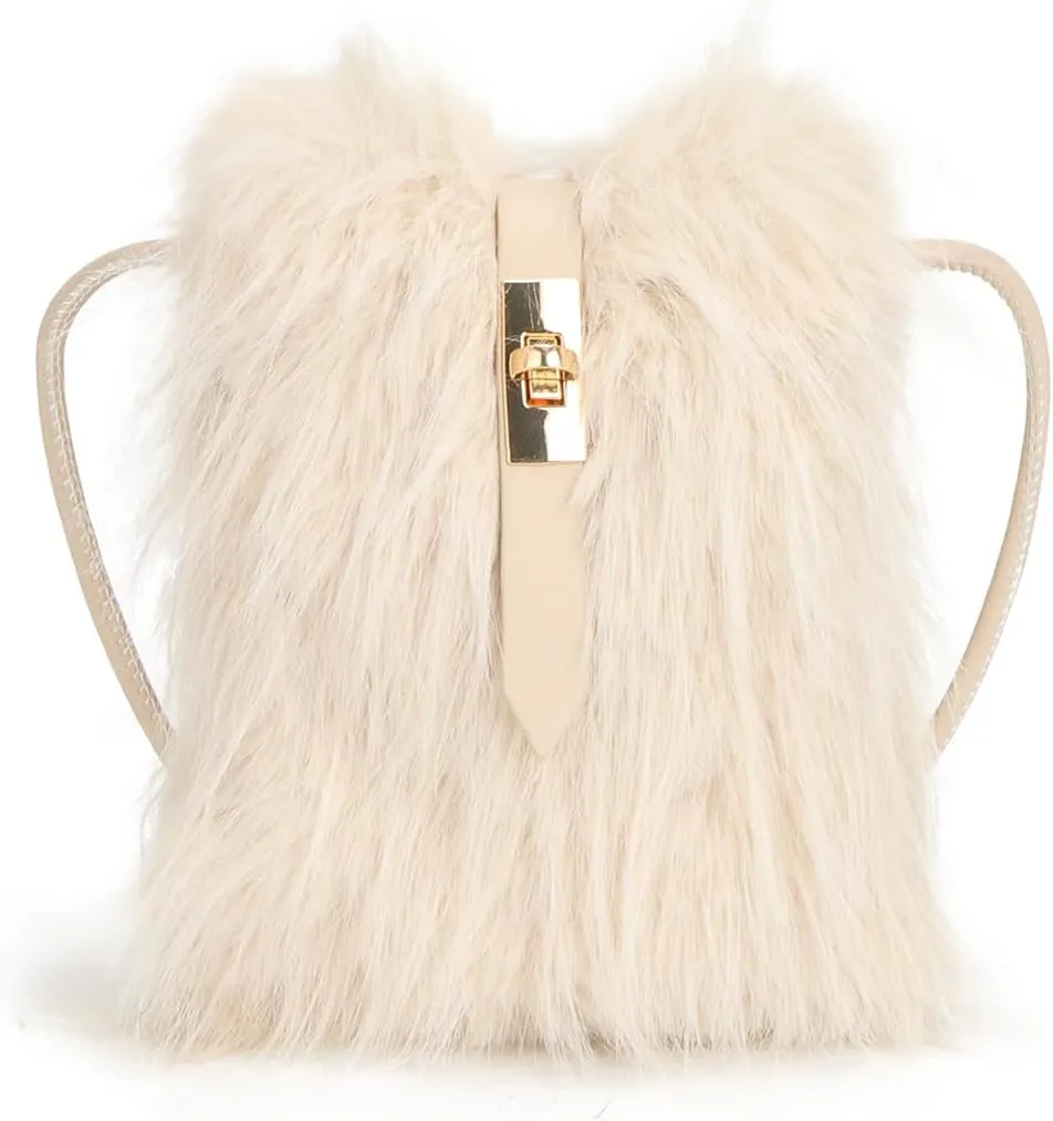 Furry Purse, Faux Fur Crossbody Bag Y2K Fluffy Bag Fuzzy Purses for Women