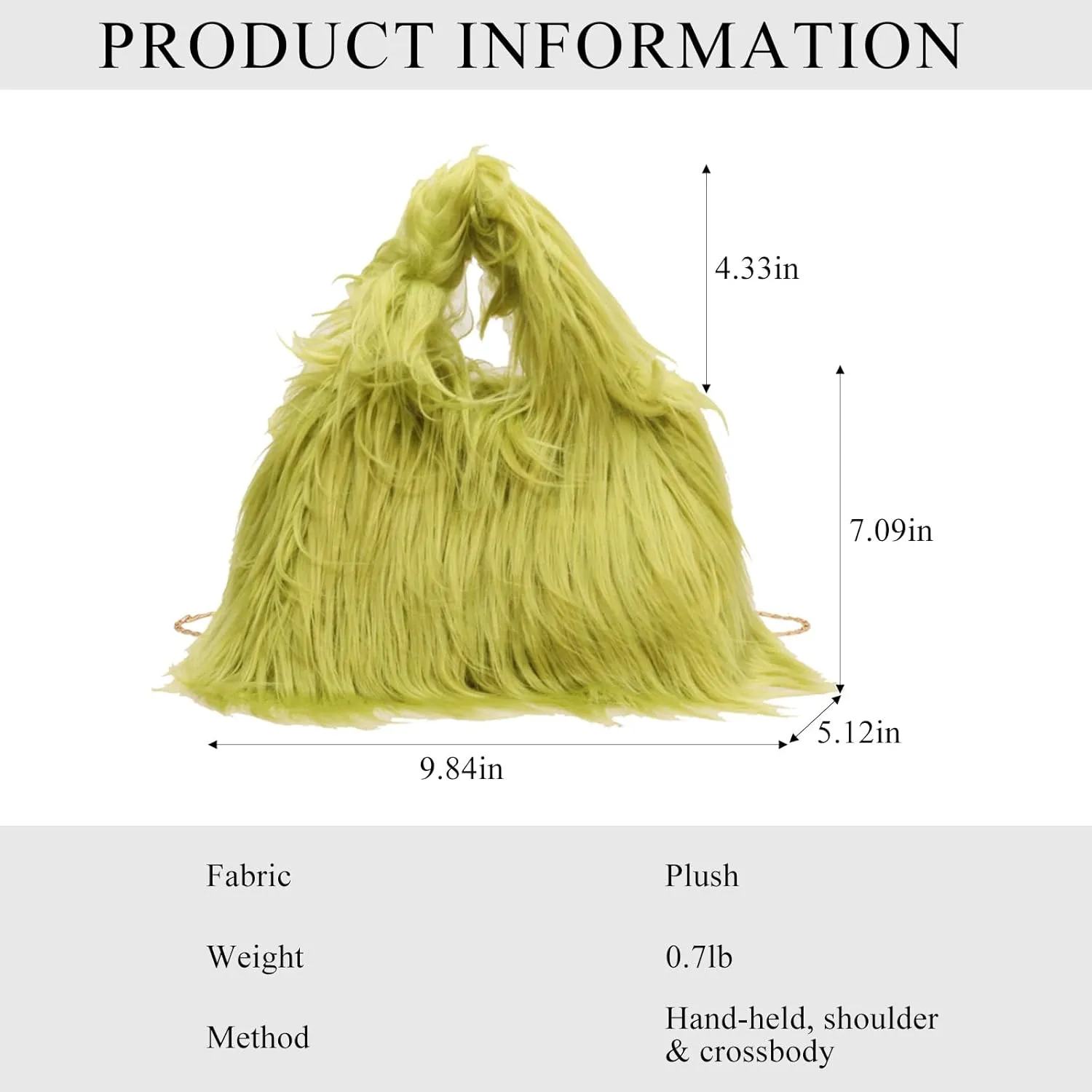 Furry Purse for Women, Faux Fur Bag Y2k Purse Fluffy Tote Bag Fuzzy Crossbody Handbags